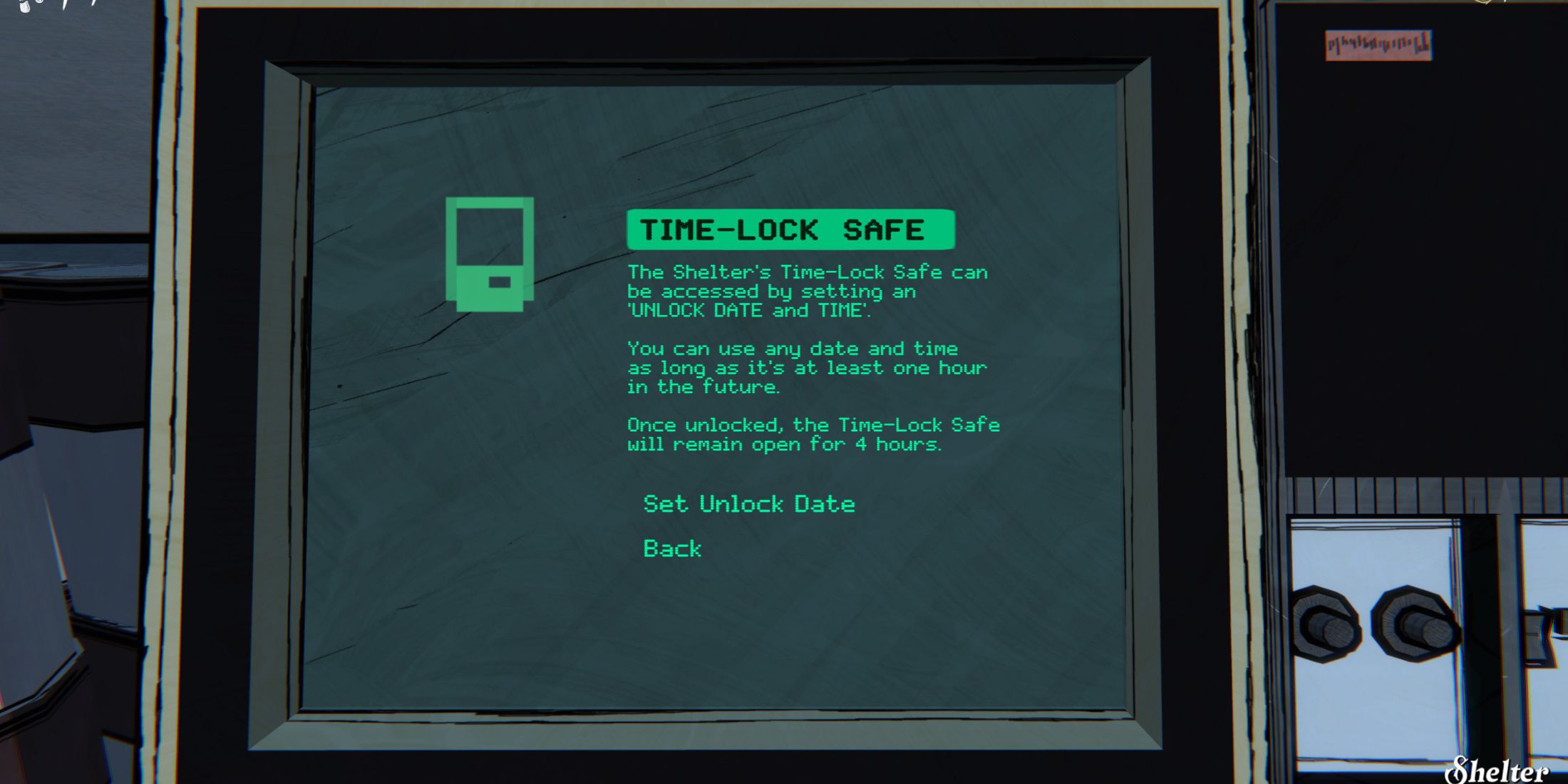 Blue Prince Unlock Time Lock Safe Open Locked Shelter Safe Location Set Lock Date Terminal